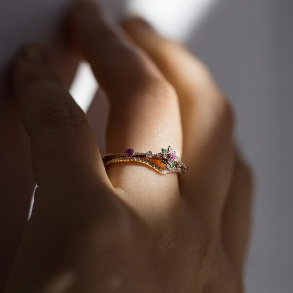 Fairy Light Eternity Diamond Curved Band - Image 2