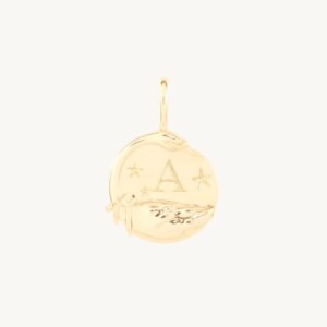 Dear Swan Engravable Charm, Yellow Gold