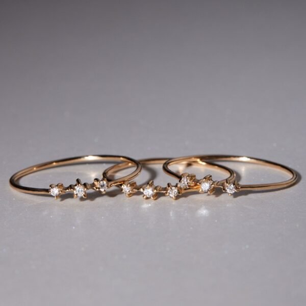 Diamond Snippet Gold Ring - Image 10