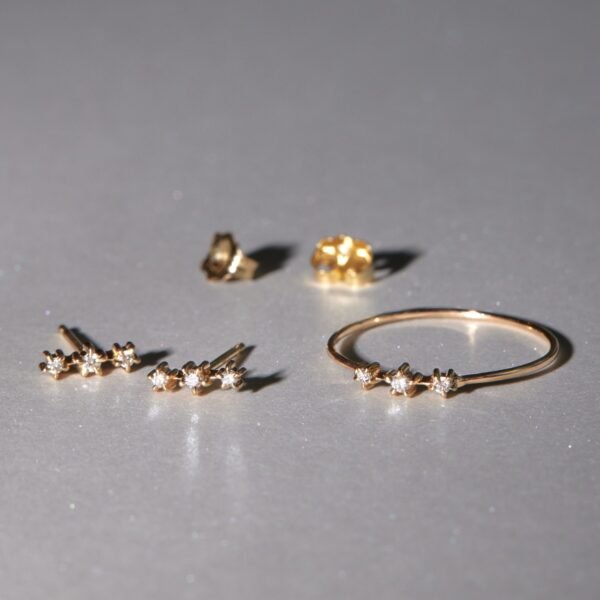 Diamond Snippet Gold Ring - Image 12