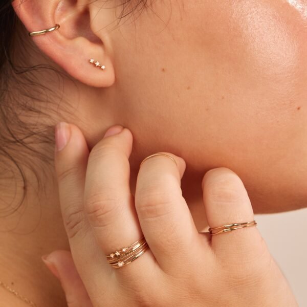 Diamond Snippet Gold Ring - Image 8