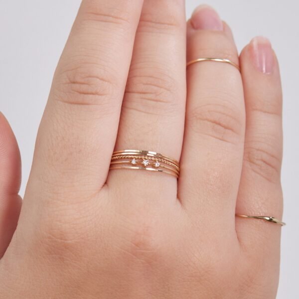 Diamond Snippet Gold Ring - Image 7