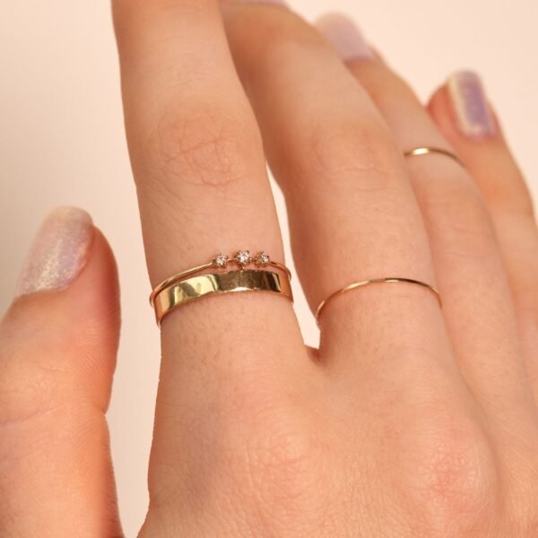 Diamond Snippet Gold Ring - Image 4