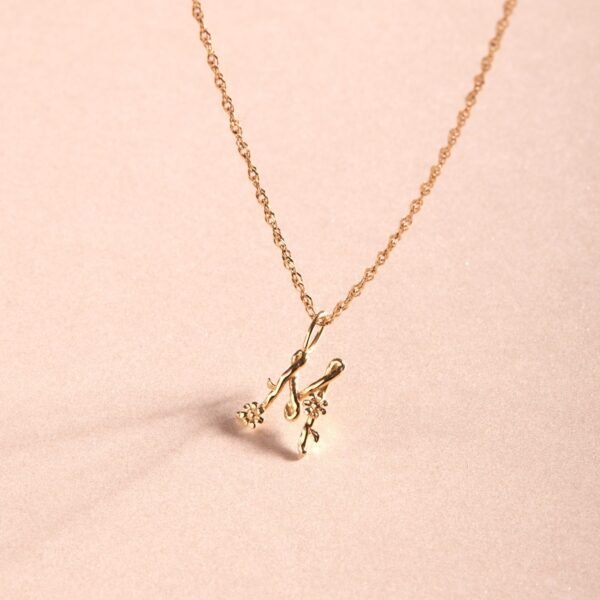 Flower Garland Alphabet Charm, Gold - Image 14