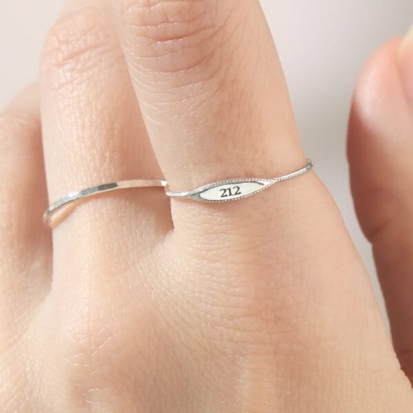 City Moon Silver Signet Ring - Image 2