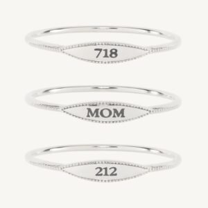 City Moon Silver Signet Ring