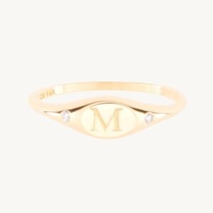 Dollhouse Diamond Signet Ring