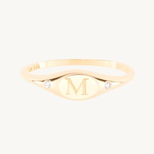Dollhouse Diamond Signet Ring
