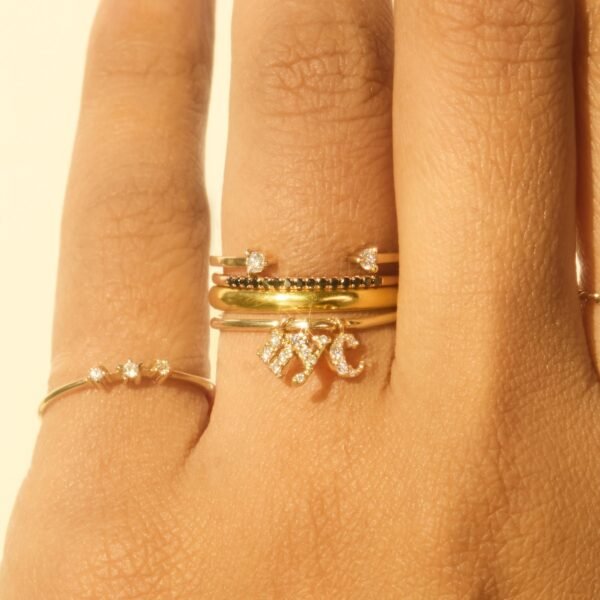 Confetti Custom Three Gold Charm Ring,Confetti Custom Three Gold Charm Ring - Image 3