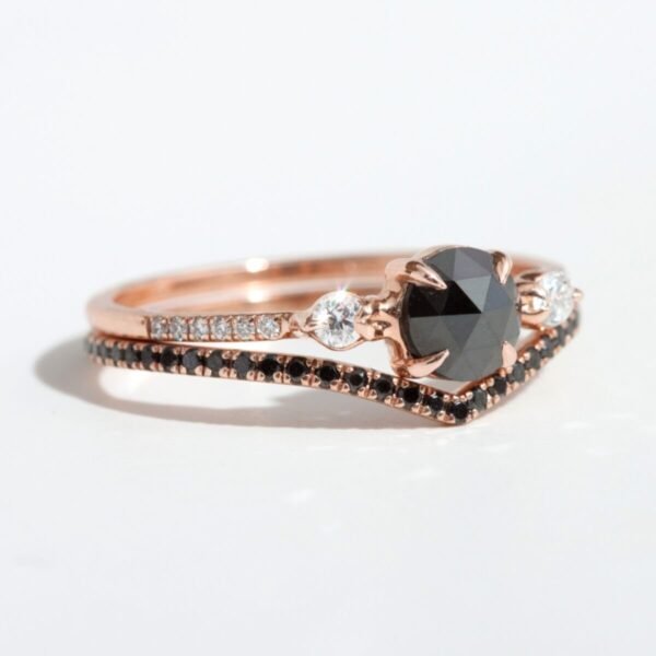 Fairy Light Eternity Black Diamond Curved Band - Image 5